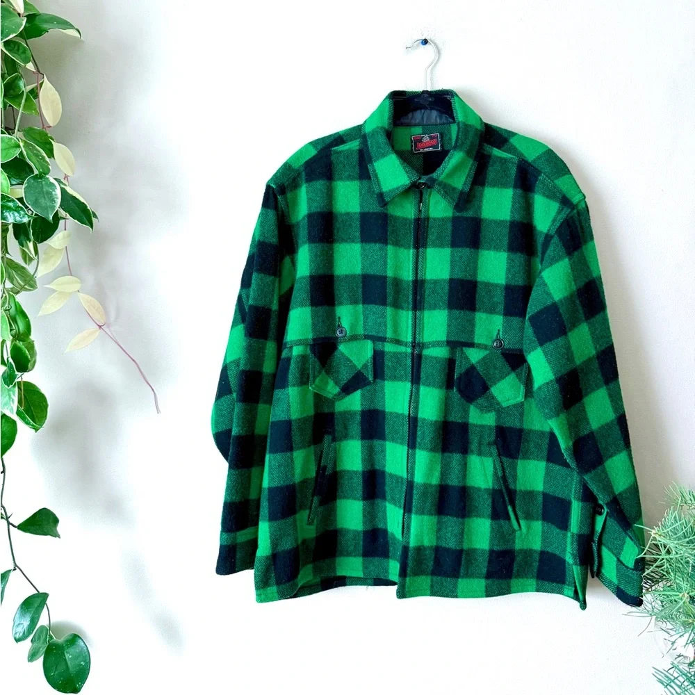 VTG vintage Johnson Woolen Mills buffalo check wool jacket XL - Picture 1 of 14